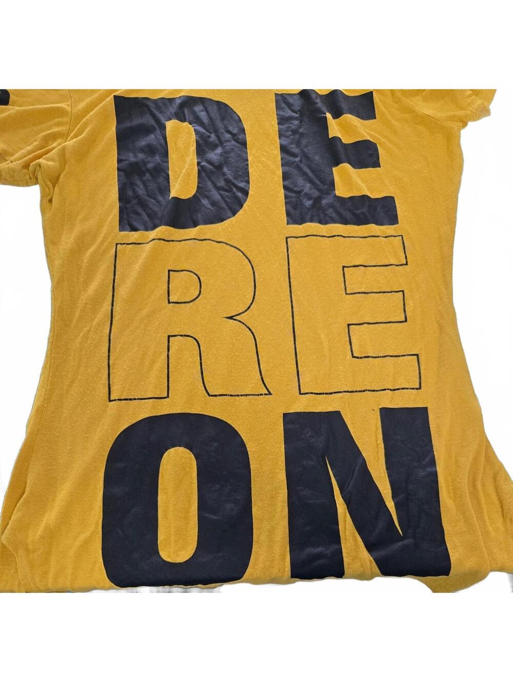 Dereon Mustard Yellow Hooded T-Shirt Dress Medium